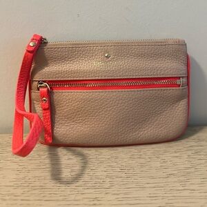 Kate Spade Tan and Pink Wristlet